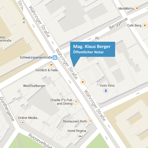 Location map Notary Klaus Berger